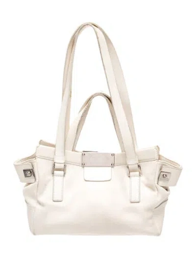Pre-owned Jimmy Choo Leather Top Handle Bag In Neutrals
