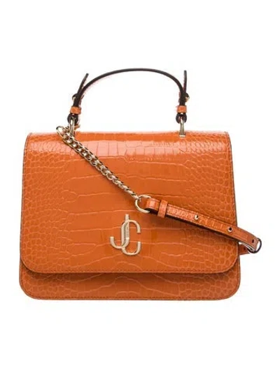 Pre-owned Jimmy Choo Leather Top Handle Bag In Orange