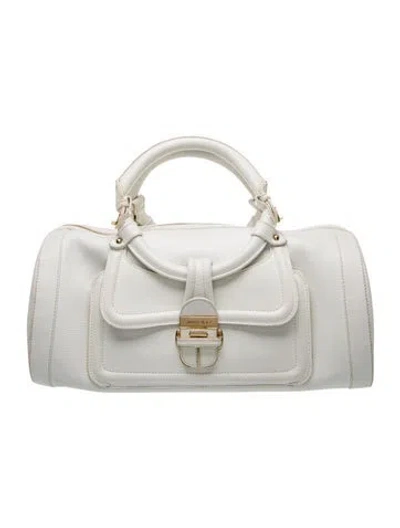 Pre-owned Jimmy Choo Leather Top Handle Bag In White