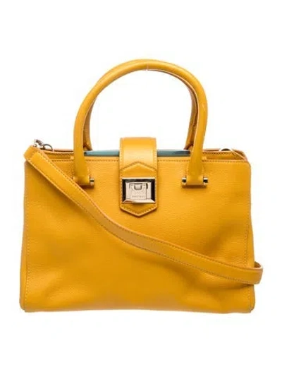 Pre-owned Jimmy Choo Leather Top Handle Bag In Yellow