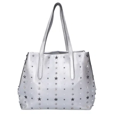 Pre-owned Jimmy Choo Leather Tote Bag () In Silver
