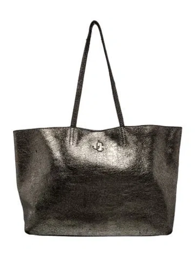 Pre-owned Jimmy Choo Leather Tote In Gray