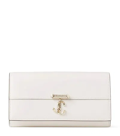 Jimmy Choo Leather Varenne Chain Wallet In White
