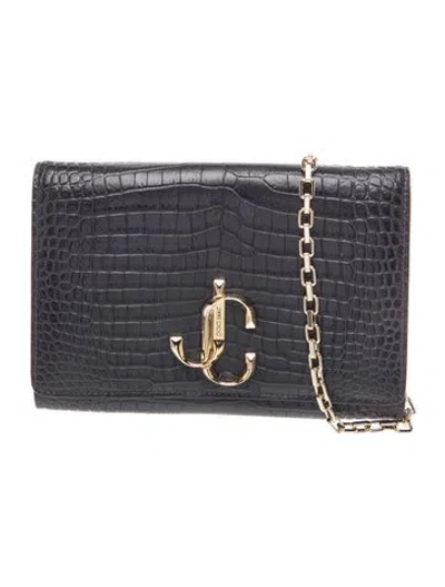 Pre-owned Jimmy Choo Leather Varenne Clutch In Blue