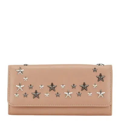 Pre-owned Jimmy Choo Leather Wallet (bi-fold) () In Beige