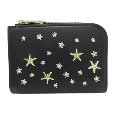 Pre-owned Jimmy Choo Leather Wallet (bi-fold) () In Black