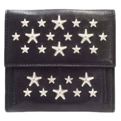 Pre-owned Jimmy Choo Leather Wallet (bi-fold) () In Black