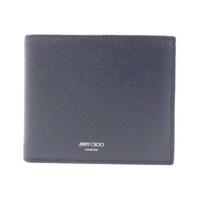 Pre-owned Jimmy Choo Leather Wallet (bi-fold) () In Blue