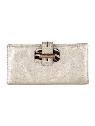 Pre-owned Jimmy Choo Leather Wallet In Gold