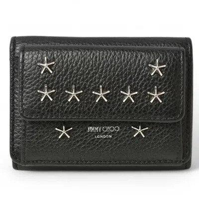 Pre-owned Jimmy Choo Leather Wallet (tri-fold) () In Black