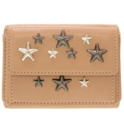 Pre-owned Jimmy Choo Leather Wallet (tri-fold) () In Pink