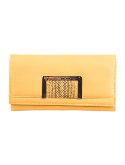 Pre-owned Jimmy Choo Leather Wallet In Yellow