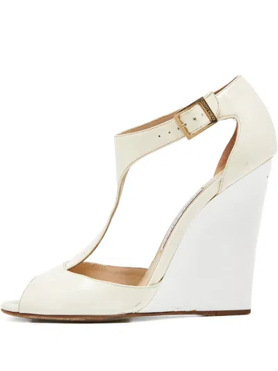 Pre-owned Jimmy Choo Leather Wedge Sandals