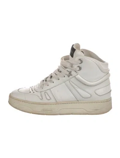 Pre-owned Jimmy Choo Leather Wedge Sneakers In White