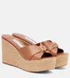 Jimmy Choo Leda 100 Leather Platform Wedge Sandals In Brown