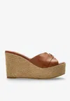 Jimmy Choo Leda 100 Wedge Sandals In Brown