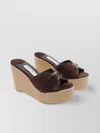Jimmy Choo Leda Espadrille Sole Wedge Sandals In Brown