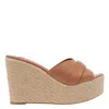 Jimmy Choo Leather Espadrille Sole Wedges With Wedge Heel