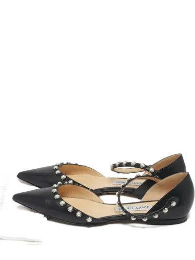 Pre-owned Jimmy Choo Leema Ballet Flats In Black