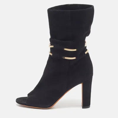 Pre-owned Jimmy Choo Legion Size 36 Black Black Suede Ankle Length Boots
