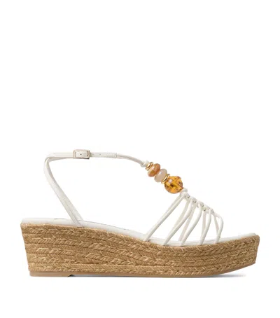 Jimmy Choo Lemi 50 Leather Wedge Sandals In Multi
