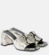 Jimmy Choo Lena 70 Snake-effect Leather Mules In Roccia