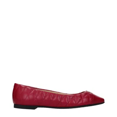 Jimmy Choo Leni Women's Ballet Flats Leather Fuchsia/raspberry In Red