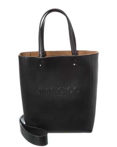 Jimmy Choo Lenny N/s Medium Leather Tote In Black