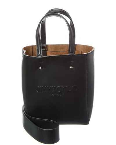 Jimmy Choo Lenny N/s Small Leather Tote In Black