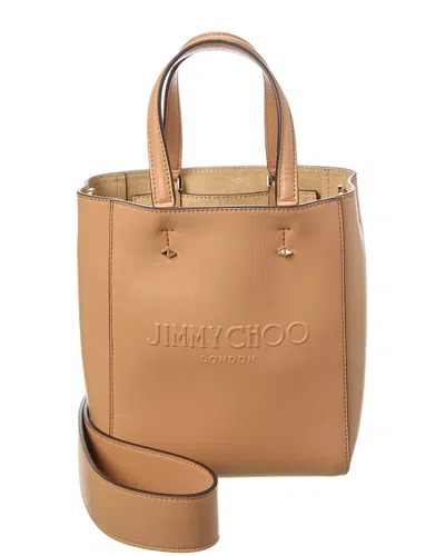 Jimmy Choo Lenny N/s Small Leather Tote In Sand