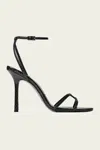 Jimmy Choo Leo 100 Candy Wrap Leather Sandals In Black