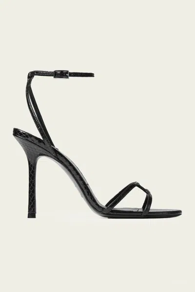 Jimmy Choo Leo 100 Candy Wrap Leather Sandals In Black