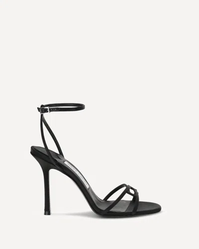 Jimmy Choo Strappy Leo 100 Stiletto Heel Sandals In Black