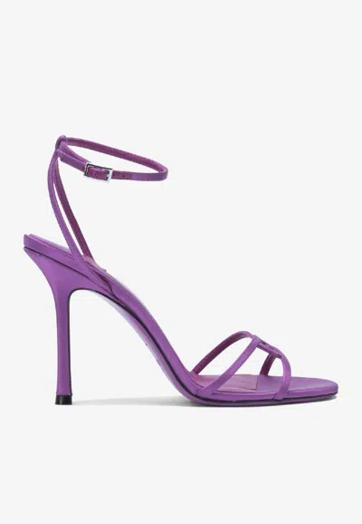 Jimmy Choo Leo 100 Satin Sandals In Purple