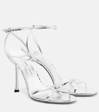 Jimmy Choo 1998 Leo Candy Wrap Leather Sandals Women In White