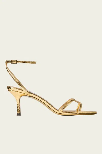 Jimmy Choo Leo 65 Candy Wrap Leather Sandals In Gold