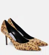 Jimmy Choo Leo 85 Leopard-print Calf Hair Pumps In Yellow