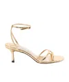 Jimmy Choo 1998 Leo 65 Metallic Leather Sandals In Gold