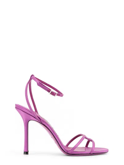 Jimmy Choo Women Leo Satin Sandals In Purple