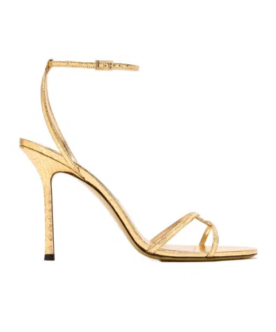 Jimmy Choo 1998 Leo 100 Sandals In Gold