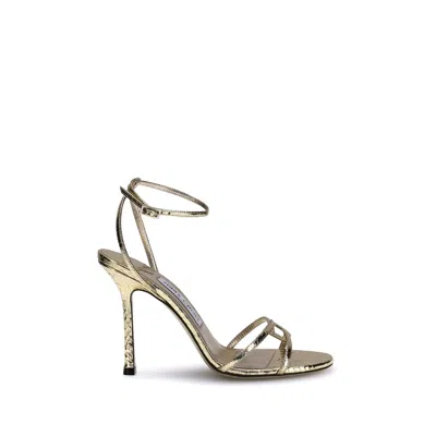 Jimmy Choo Leo100 Women's Sandals In Gold