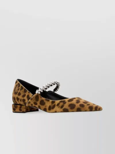 Jimmy Choo Leopard Print Calf Hair Ballerina Shoes