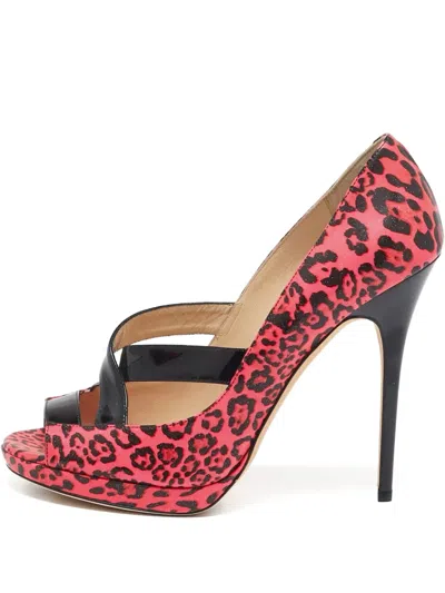 Pre-owned Jimmy Choo Leopard-print Open-toe Heels