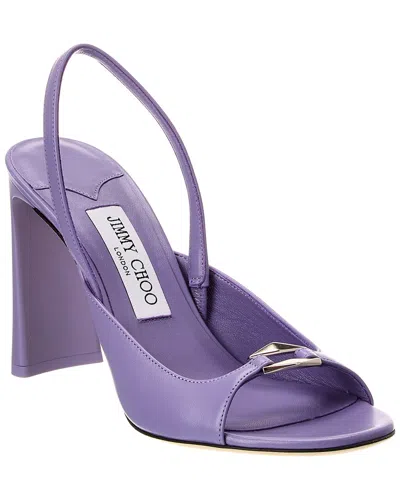 Jimmy Choo Lev 95 Leather Slingback Sandal In Purple