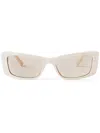 Jimmy Choo Lexy Rectangle-frame Sunglasses In White