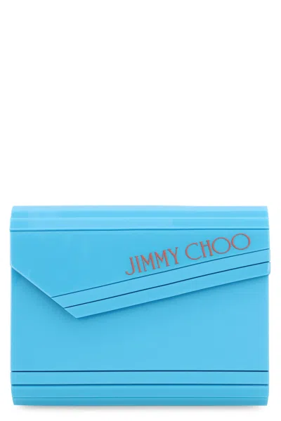 Jimmy Choo Light Blue Acrylic Candy Clutch For Women In Burgundy