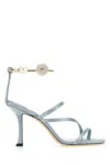 Jimmy Choo Ottilia 90 Crystal-embellished Sandals In Satin In Light Blue