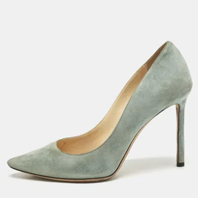 Pre-owned Jimmy Choo Light Blue Suede Romy Pumps Size 37