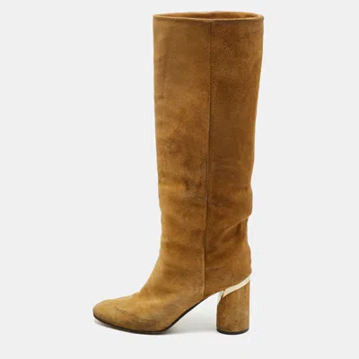 Pre-owned Jimmy Choo Light Brown Suede Lily Knee Length Boots Size 38