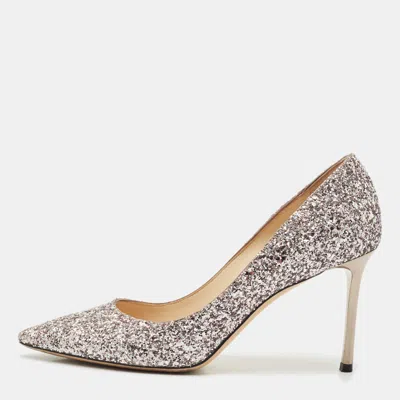 Pre-owned Jimmy Choo Light Lilac Glitter Leather Romy Pumps Size 39 In Purple